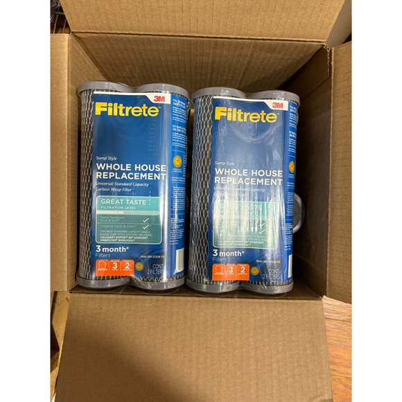 2 Pack 3M Filtrete 3WH-STDPL-F02 Whole House Water Filter Replacement Lot of 10 - Picture 3 of 4